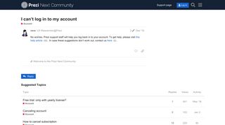 I can't log in to my account - Account - Prezi Next Community