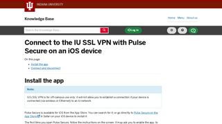 Connect to the IU SSL VPN with Pulse Secure on an iOS device