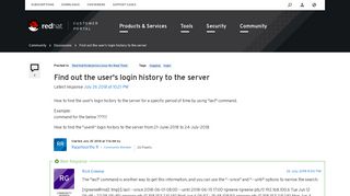 Find out the user's login history to the server - Red Hat Customer ...