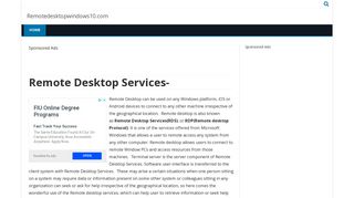 How to use remote desktop to connect to a windows 10 pc