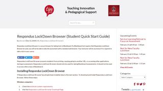 Respondus LockDown Browser (Student Quick Start Guide ...