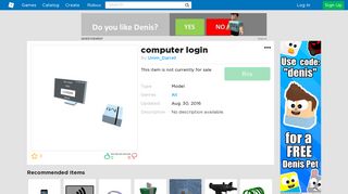 computer login - Roblox