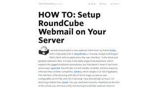 HOW TO: Setup RoundCube Webmail on Your Server - Paul Stamatiou