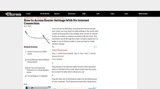 How to Access Router Settings With No Internet Connection | Chron.com