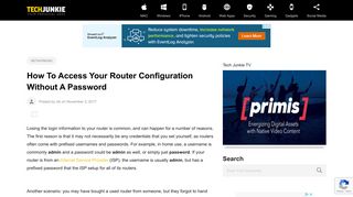 How To Access Your Router Configuration Without A Password
