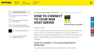 How to Connect to Your Web Host Server - dummies