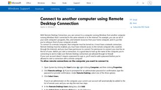 Connect to another computer using Remote Desktop Connection ...