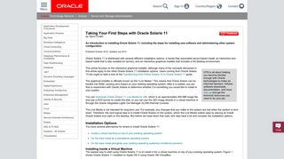Taking Your First Steps with Oracle Solaris 11