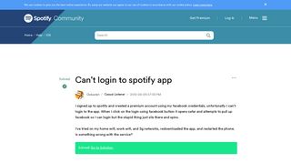 Solved: Can't login to spotify app - The Spotify Community