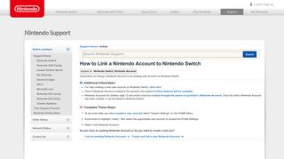 How to Link a Nintendo Account to Nintendo Switch | Nintendo Support