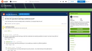 So how do I go about opening a wallet/account? : Switcheo - Reddit