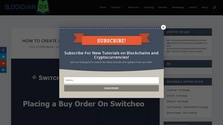 How to Create A Switcheo Buy Order for NEO Tokens - Blockchain DK
