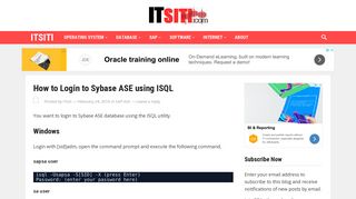 How to Login to Sybase ASE using ISQL - ITsiti