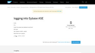 logging into Sybase ASE - archive SAP