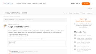 Login to Tableau Server |Tableau Community Forums
