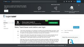 windows - Make TeamViewer work before user login - Super User