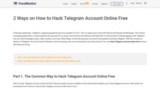 2 Ways to Hack Telegram Account Online Free - FoneMonitor