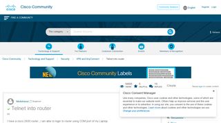 Solved: Telnet into router - Cisco Community