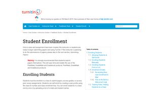 Student Enrollment - Guides.turnitin.com
