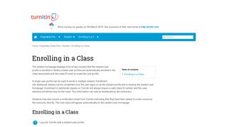 Enrolling in a Class - Guides.turnitin.com