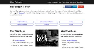 Uber Login: How to Login to Uber Account - Uber Estimator