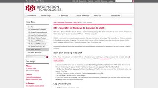 817 - Use SSH in Windows to Connect to UNIX :: Information ... - UNM IT