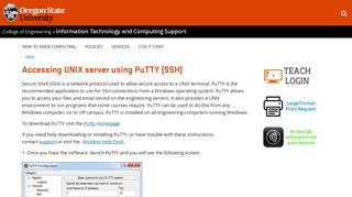 Accessing UNIX server using PuTTY (SSH) | Information Technology ...