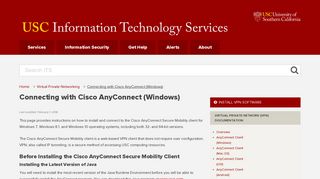 Connecting with Cisco AnyConnect (Windows) | IT Services | USC