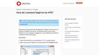 How do I connect/login to my VPS? – Help Centre - Crucial