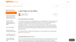 I can't login on my Roku – RightNow Media
