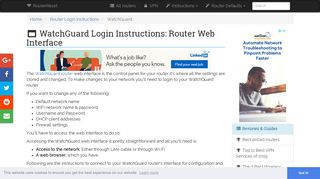 WatchGuard Login: How to Access the Router Settings | RouterReset