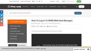 How to Log in to WHM (Web Host Manager) - Pickaweb