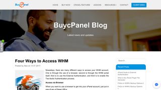 Four Ways to Access WHM - BuycPanel