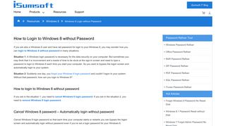 Windows 8 Login without Password - iSumsoft