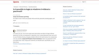 Is it possible to login to windows 8 without a password? - Quora