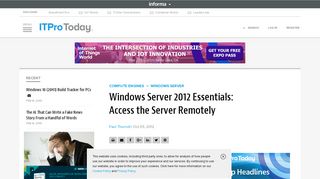 Windows Server 2012 Essentials: Access the Server Remotely | IT Pro