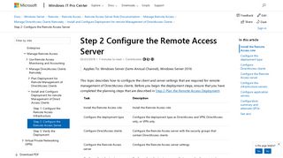 Step 2 Configure the Remote Access Server | Microsoft Docs