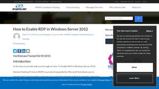 How to Enable RDP in Windows Server 2012 | Atlantic.Net