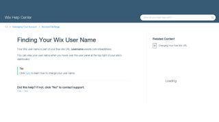 Finding Your Wix User Name | Help Center | Wix.com