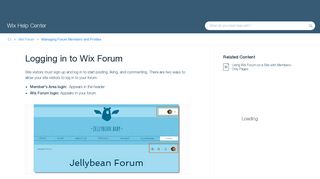 Logging in to Wix Forum | Help Center | Wix.com
