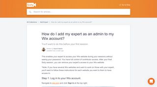 How do I add my expert as an admin to my Wix account? | Sixty Help ...