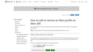 Add or Remove Xbox Profile on an Xbox 360 Console - Xbox Support