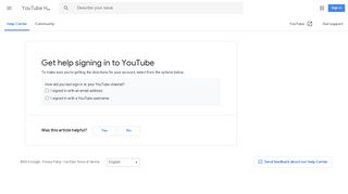Get help signing in to YouTube - Google Support