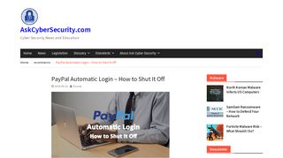 PayPal Automatic Login – How to Shut It Off - AskCyberSecurity.com