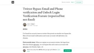 Twitter Bypass Email and Phone verification and Unlock Login - Medium