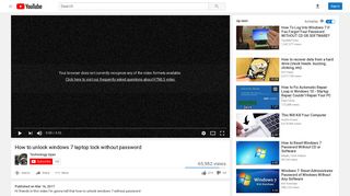 How to unlock windows 7 laptop lock without password - YouTube