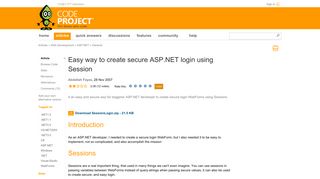 Easy way to create secure ASP.NET login using Session - CodeProject