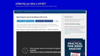 login & logout in asp net sql database with session | ASPNetFAQ.com ...