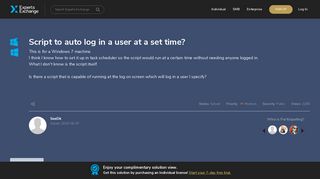 Script to auto log in a user at a set time? - Experts Exchange