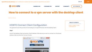 How to connect to a vpn server with the desktop client | OpenVPN